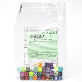 d6 Bag 12mm Assorted Signature with pips (50)