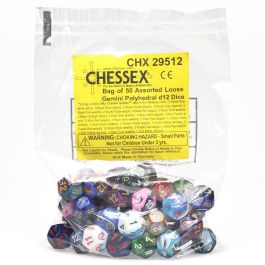 d12 Bag Assorted Gemini with Numbers (50)