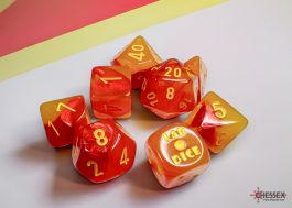 7-set Lab: Gemini Gello-Red/yellow Polyhedral Luminary