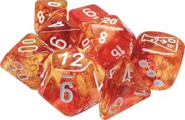 Lab Dice 9: Nebula Molten/white Polyhedral 7-Die Set (with bonus die)