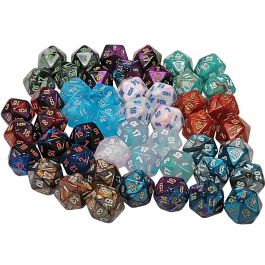 Bag of 50 Assorted loose Mini-Polyhedral d20s (2nd release)