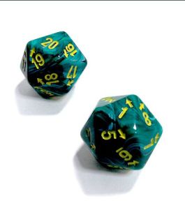 Vortex Malachite/yellow Countup&down d20