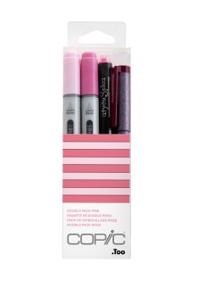 Copic Ciao Marker 4pc Doodle Kit, Pink