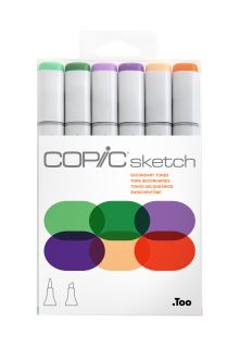 Copic Sketch Marker Secondary Tones 6Pc Set