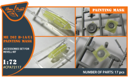 Clear Prop 1/72 Me-262B-1A/U1 painting mask on "yellow kabuki paper" for Revell kit