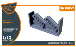 Clear Prop 1/72, Me-410 B-1/U2/U4/R4 exhausts for Finemolds kits