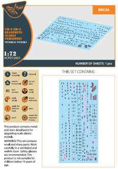 Clear Prop 1/72 UH-2/SH-2 Seasprite (early version) technical stencils
