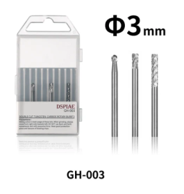 Dspiae GH-003  Double Cut Tungsten Carbide Rotary Burr*3