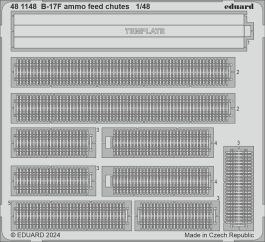 Eduard B-17F ammo feed chutes 1/48 Photo etched set for EDUARD