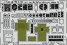 Eduard B-17F nose interior (alternate nose, sprue X) 1/48 Photo etched set for EDUARD