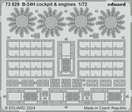 Eduard B-24H cockpit & engines 1/72 Photo etched set for AIRFIX