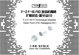Fab Scale 1/48 F-2 F-16 F110 Afterburner & Exhaust Nozzles Open Form(For Hasegawa Kit)