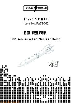 Fab Scale 1/72 US B61 Air-launched Nuclear Bomb (4 Pcs)