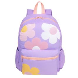 Flora: Daisy Puffer Backpk: Purple