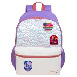 Sassy:Metallic Colorblock Backpack: Purple