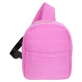 Bekah: Puffer Crossbody Backpack: Pink