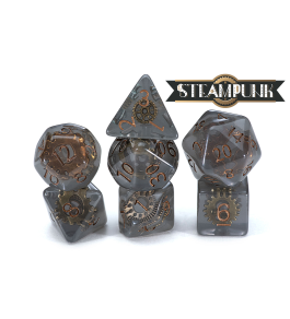 Inclusion Dice: Steampunk (7 Polyhedral Dice Set)