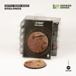 Gamers Grass Battle Ready Bases - Badlands - Round 80mm (x1)
