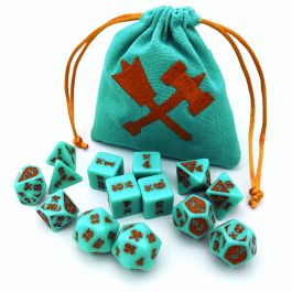 Bludgeoning Damage - Acrylic, Teal/Copper (14)