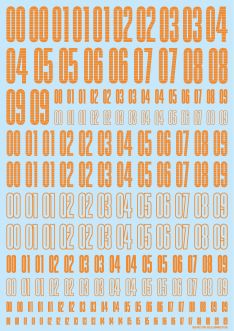 HiQ Parts CND Decal Number Orange (1pc)