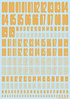 HiQ Parts CND Decal Number Yellow Orange (1pc)