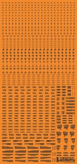 HiQ Parts 1/100 RB01 Caution Decal One Color Dark Gray (1pc)