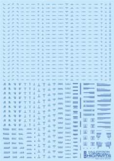 HiQ Parts 1/144 RB01 Caution Decal One Color Blue (1pc)