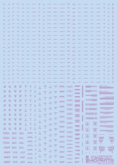 HiQ Parts 1/144 RB01 Caution Decal Pastel Violet (1pc)