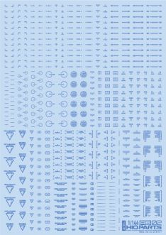 HiQ Parts 1/144 RB02 Caution Decal One Color Blue (1pc)
