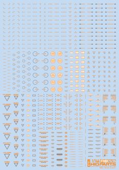 HiQ Parts 1/144 RB02 Caution Decal Orange & Gray (1pc)