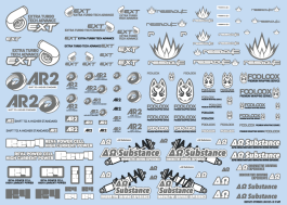 HiQ Parts Sponsor Logo Decal 02S Gray / Dark Gray (1pc)