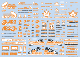 HiQ Parts Sponsor Logo Decal 02S Orange / Dark Gray (1pc)