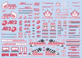 HiQ Parts Sponsor Logo Decal 02S Pink / Dark Gray (1pc)