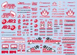 HiQ Parts Sponsor Logo Decal 02S Red / Dark Gray (1pc)