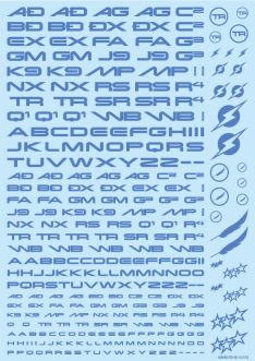 HiQ Parts TR Decal 3 Alphabet Blue (1pc)