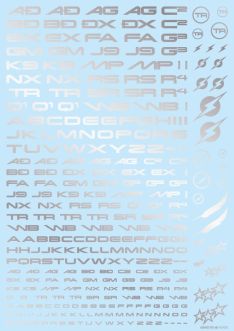HiQ Parts TR Decal 3 Alphabet Silver (1pc)