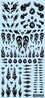 HiQ Parts Tattoo Decal 03 'Fire' Black (1pc)