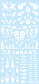 HiQ Parts Tattoo Decal 03 'Fire' White (1pc)