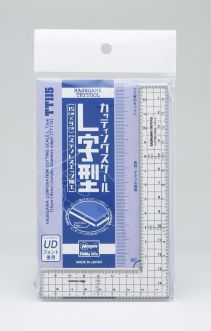 Hasegawa CUTTING SCALE (L Type / Stainless Edge) (size: 15cm x 9 cm) (TT115)