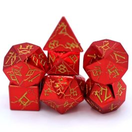 7-Set Barbarian Solid Metal: Red Chrome with Gold