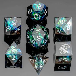 7-Set Captured Magic: Hand Sanded Sharp Edge Resin: Black