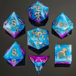 7-Set Captured Magic: Hand Sanded Sharp Edge Resin:  Storm Dragon