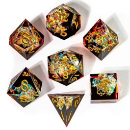 7-Set Captured Magic: Hand Sanded Sharp Edge Resin:  Blood Crystal