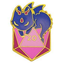 Enamel Pin: Quest's Reward: Dragon with D20