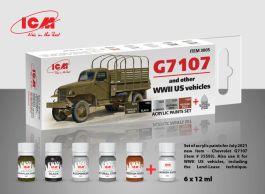 ICM Set of 6 Acrylic Paint Set for G7107 (and other WW2 US vehicles)