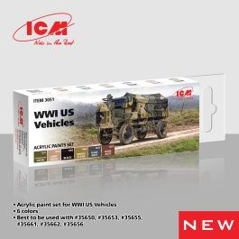 ICM Acrylic Paint Set for WWI US military vehicles