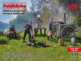 ICM 1/35 Feldkche, WWII German Field Kitchen with cooks (100% new molds)