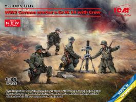 ICM 1/35 WW2 German mortar GrW 34 with Crew (mortar and 4 figures), Figure