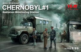 ICM 1/35 Chernobyl#1. Radiation Monitoring Station (ZiL-131KShM truck & 5 figures & diorama base with background)