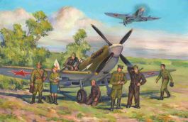ICM Spitfire LF.IXE with Soviet Pilots and Ground Personnel